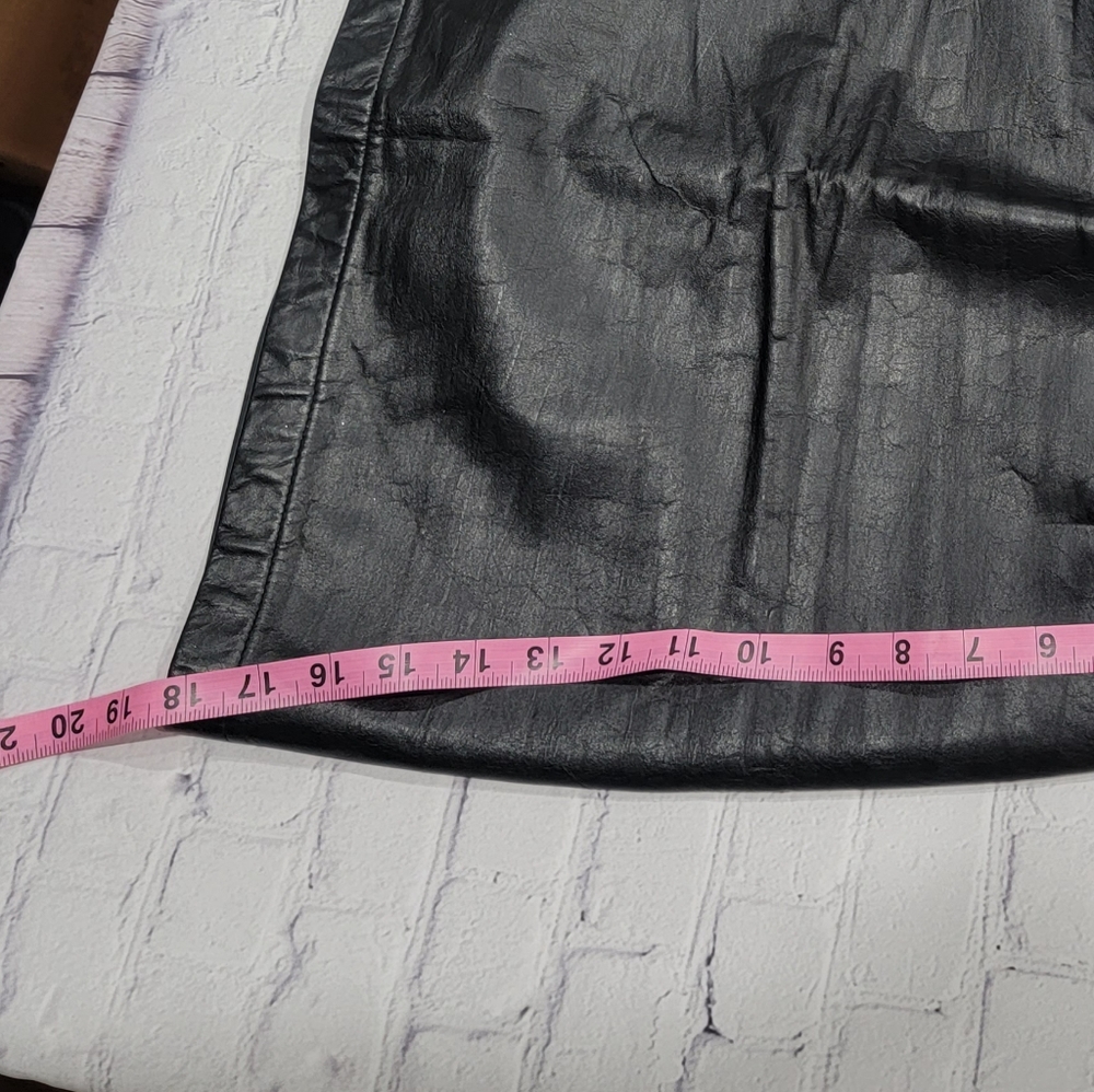 Wilsons Suede & Leather Genuine Vintage Black Leather Pencil Skirt 8 - Picture 9 of 9